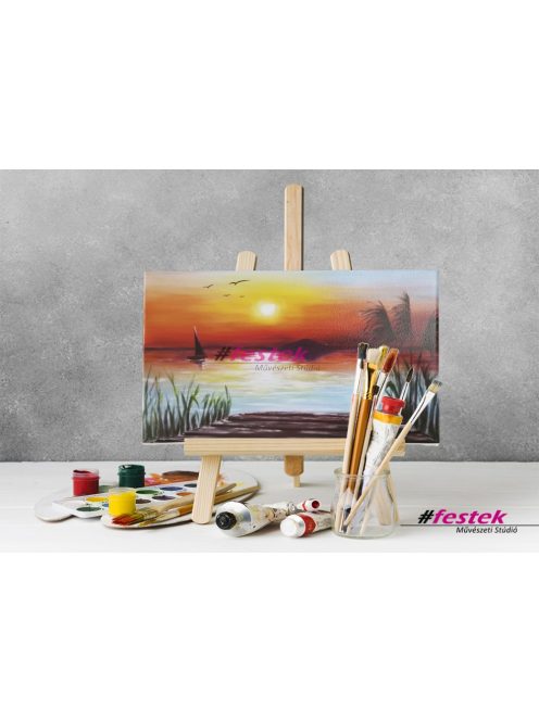 Balatoni naplemente - Otthoni festőkészlet 30x40 cm-es vászonnal - Díszdobozban