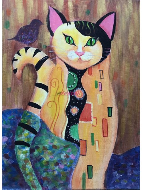 Macska "Klimt stílusban"