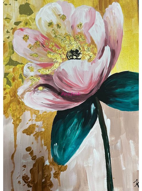 Rózsaszí virág  aranyfüsttel