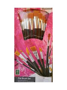 Lapos ecset készlet 12 db-os