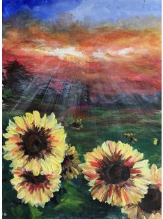 Napraforgók a naplementében