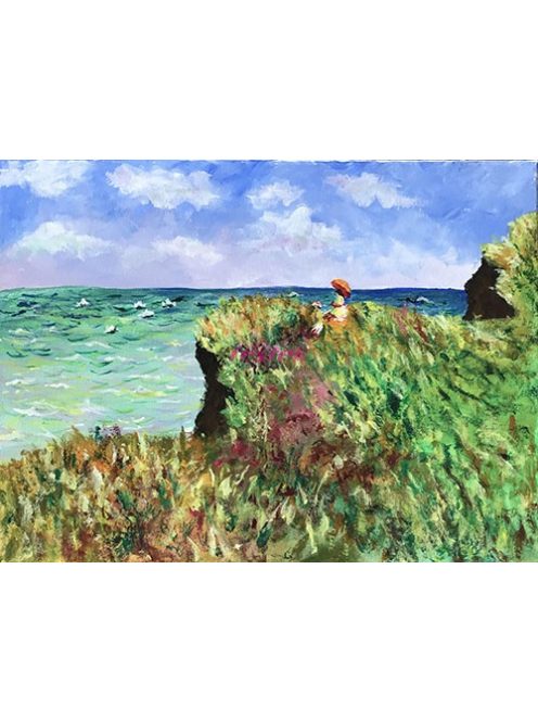Claude Monet - Séta a sziklán reprodukció